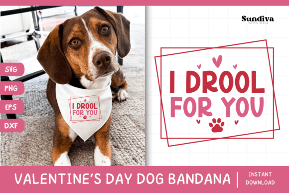 Cute Valentines Day Dog Bandana Quote 11 Graphics