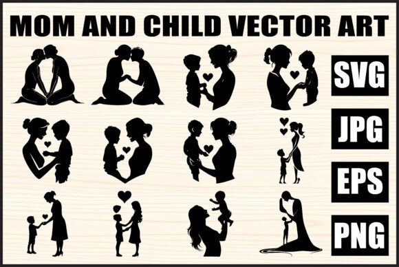 Emotional Mother and Child SVG Bundle for Crafts and Graphics
