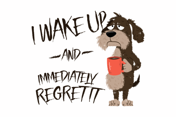 Funny Coffee Dog Graphics for Local Business Branding