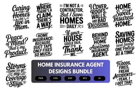 Home Insurance Agent SVG Bundle Graphics for Modern Content