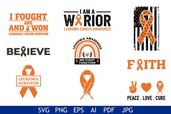 Leukemia Awareness Survivor Quote Bundle Graphics for Crafts