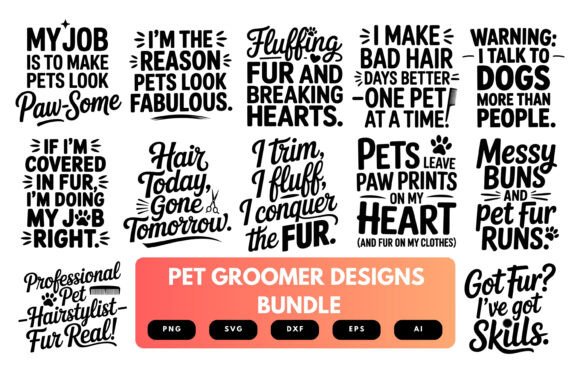 Pet Groomer SVG Bundle Graphics for Crafts