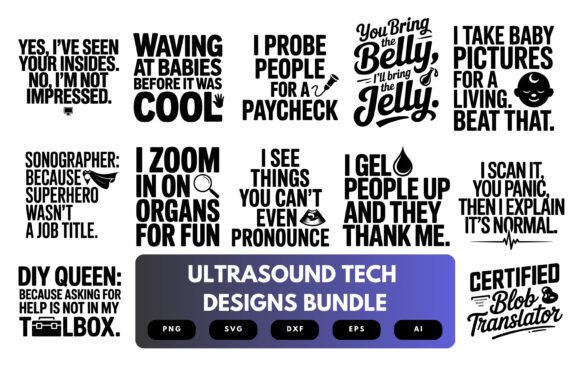 Ultrasound Tech SVG Bundle Graphics for Crafts and Content