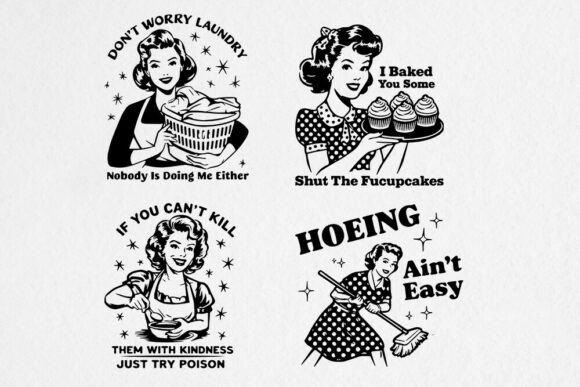 Vintage Housewife Bundle SVG Graphics for Crafts