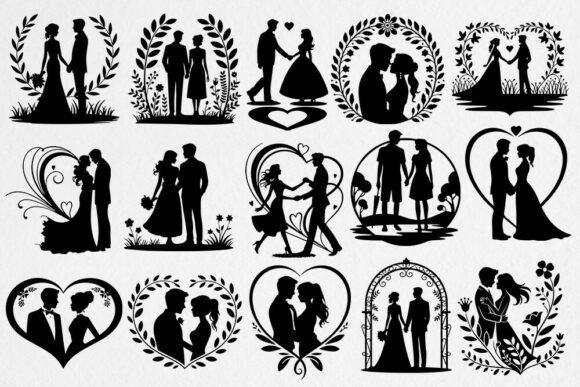 Wedding SVG Bundle: Bride and Groom for Crafts & Graphics