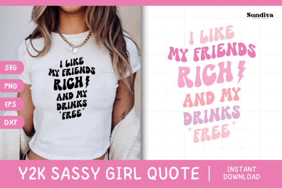 Y2K Sassy Girl Baby Tee Quote 12 Graphics for Crafts