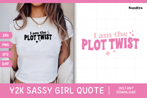Y2K Sassy Girl Baby Tee Quote 14 Graphics for Crafts