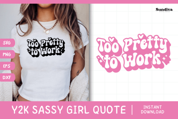 Y2K Sassy Girl Baby Tee Quote 24: A Graphic Asset for Bold Crafts
