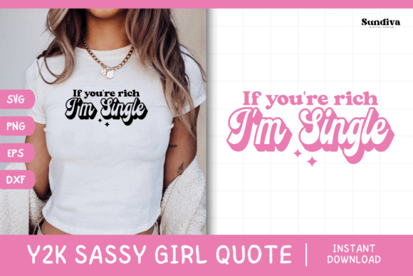 Y2K Sassy Girl Baby Tee Quote 8 Graphics for Crafts